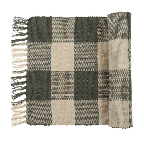 Gingham Table Runner, Fog