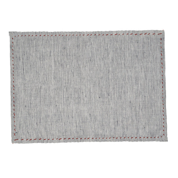 Linen Pinstripe Placemats S/4 Blue