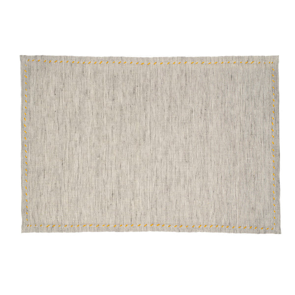 Linen Pinstripe Placemats S/4 Grey