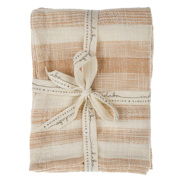 Cabana Stripe Tea Towels S/2 Terracotta