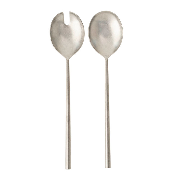 Tides Salad Servers S/2 Tumbled Stainless