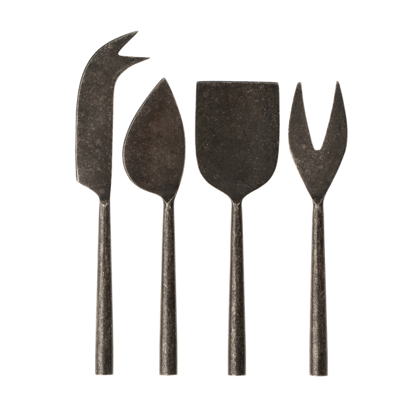 Tides Cheese Knives S/4 Tumbled Black