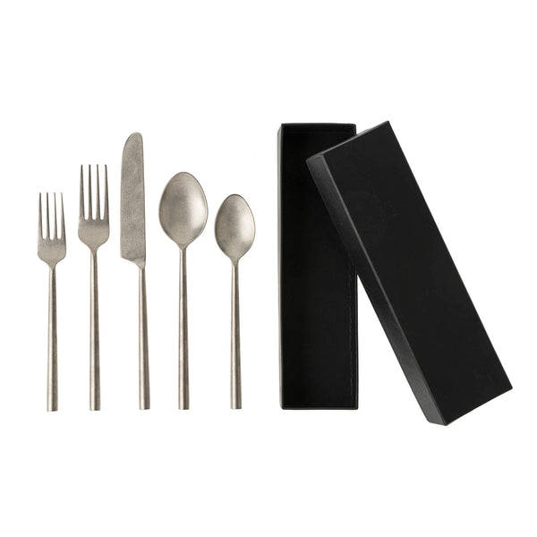 Tides Flatware S/5 Tumbled Stainless