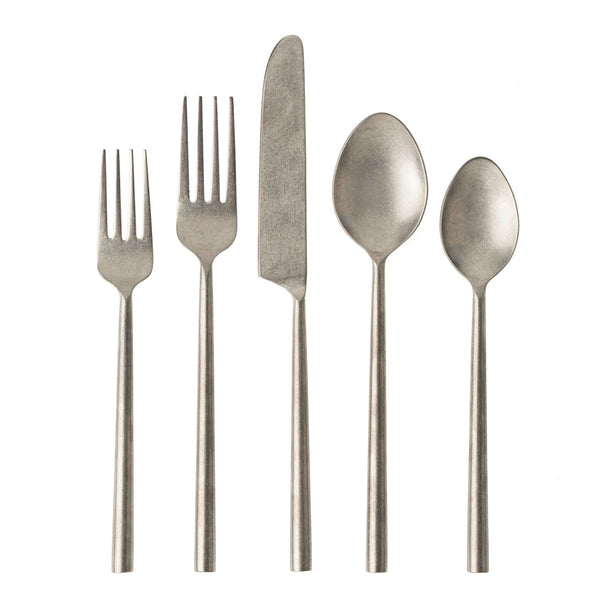 Tides Flatware S/5 Tumbled Stainless