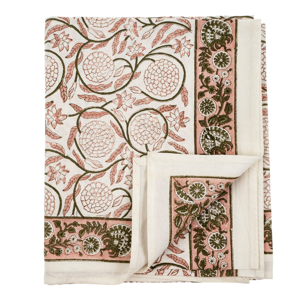 Jasmine Block Print Tablecloth