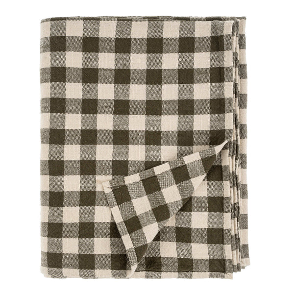 Somerset Gingham Tablecloth, Olive