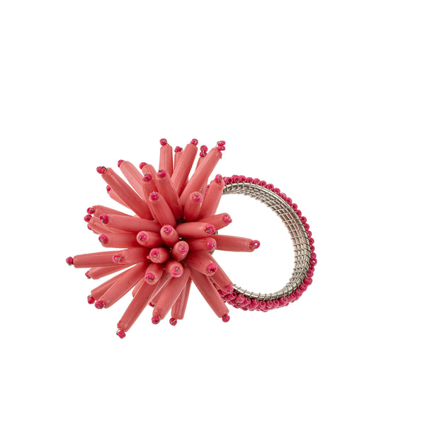 Corsica Beaded Napkin Ring Pink