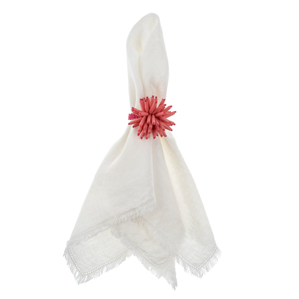 Corsica Beaded Napkin Ring Pink