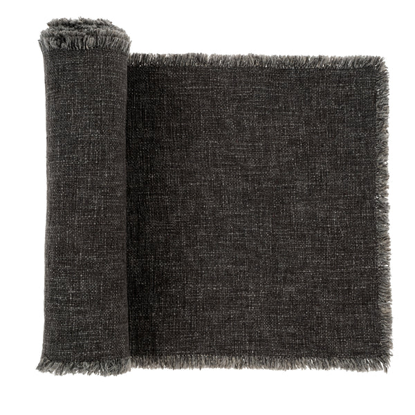 Selena Linen Table Runner Dark Grey - 108"L