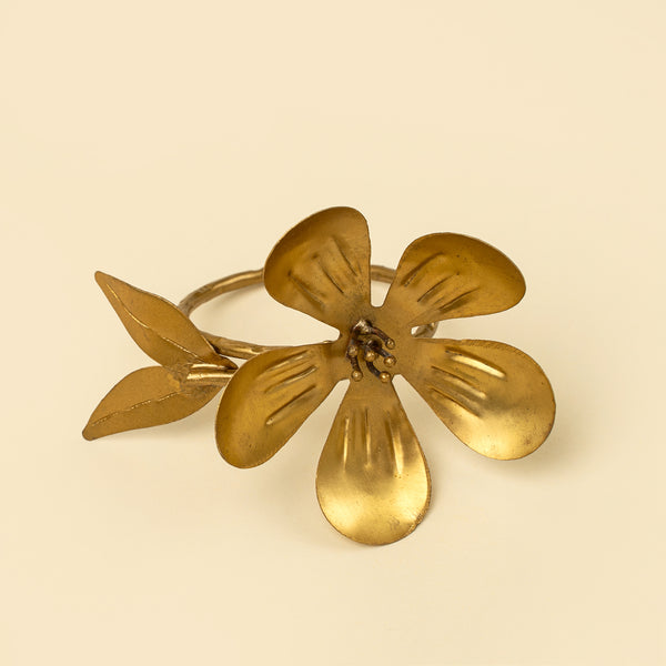 Brass Flora Napkin Ring