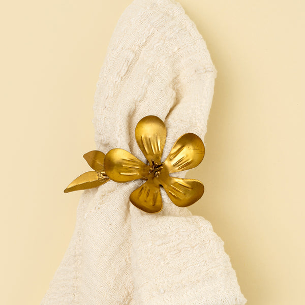Brass Flora Napkin Ring