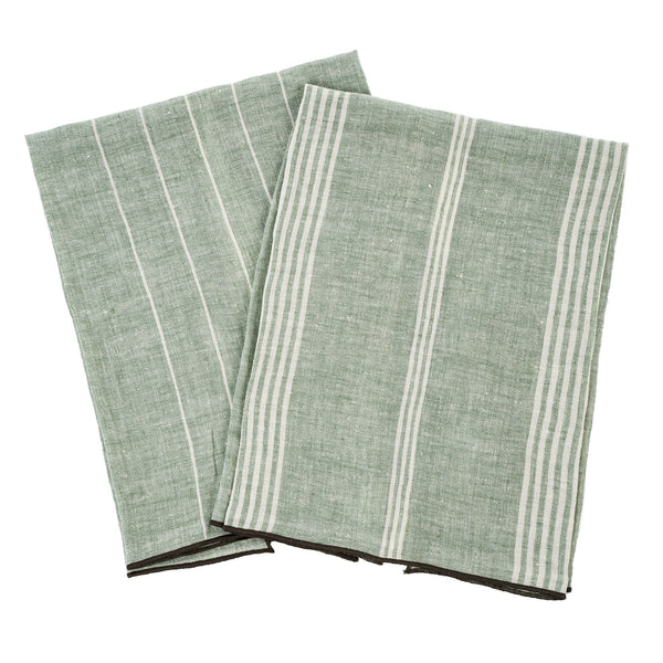 Pinstripe Linen Tea Towels S/2