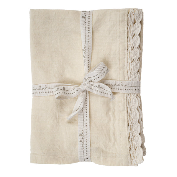 Isla Lace Tea Towels S/2, White Lace