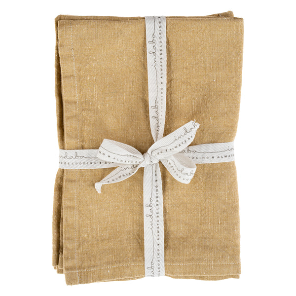 Stonewashed Linen Tea Towels S/2 Curry