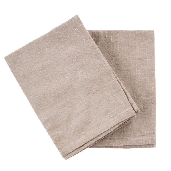 Stonewashed Linen Tea Towels S/2, Ash