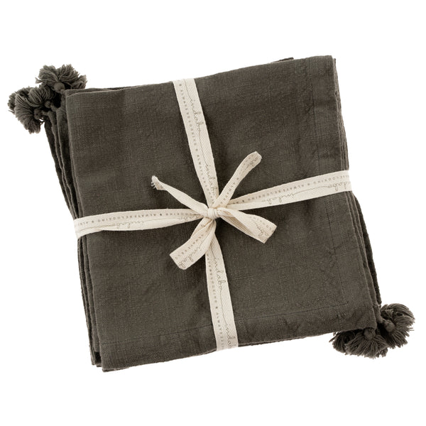 Tassel Napkin, Dark Grey