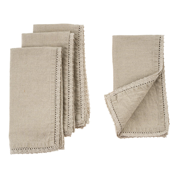 Eliza Lace Linen Napkins S/4