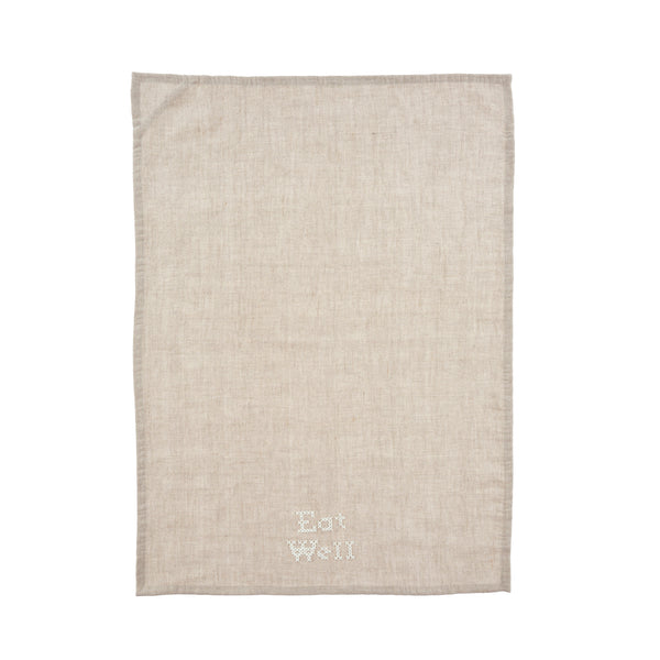 Eat Well Linen Tea Towel