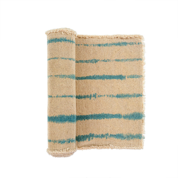 Shibori Stonewashed Runner, Aqua