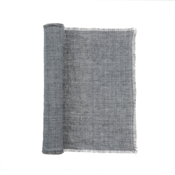 Lina Linen Runner, Steel Grey