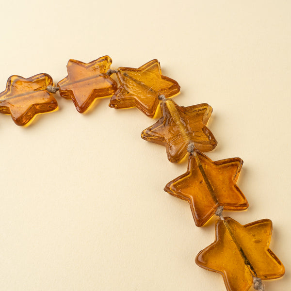 Glass Star Garland, Amber