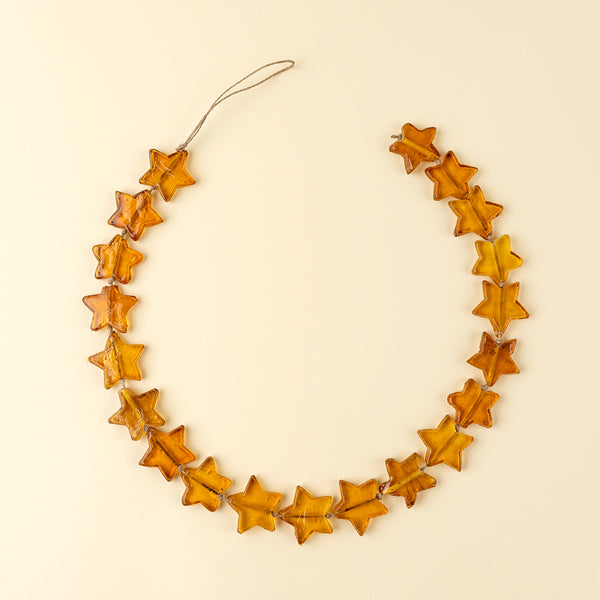 Glass Star Garland, Amber