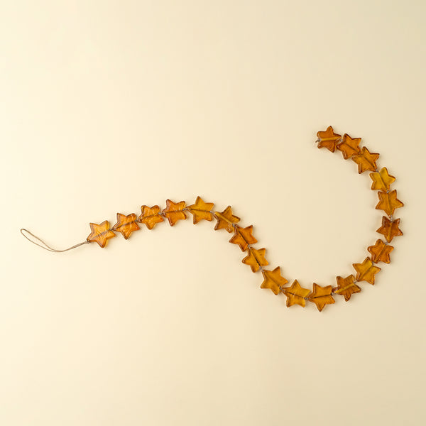 Glass Star Garland, Amber