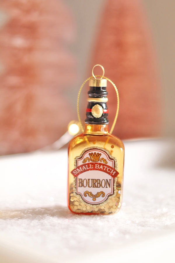 Bourbon Glass Holiday Ornament