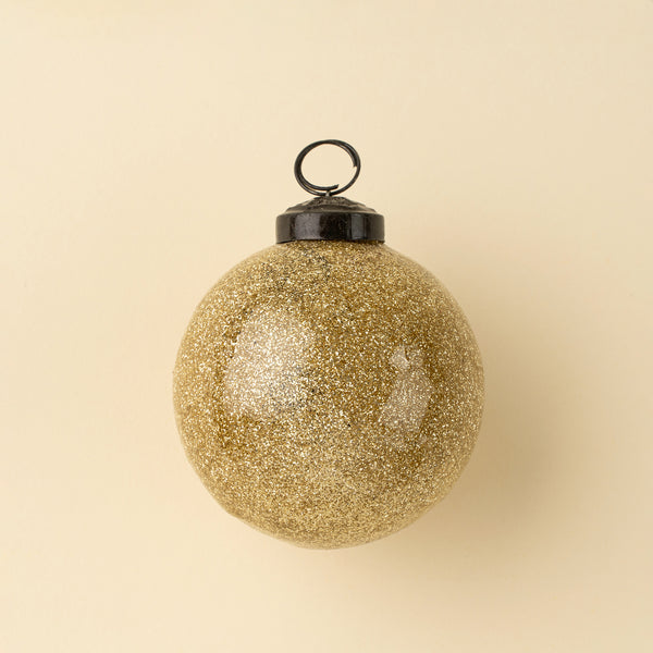 Glitter Ball Holiday Ornament S, Gold