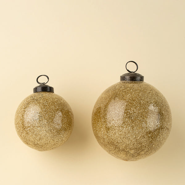 Glitter Ball Holiday Ornament S, Gold