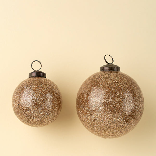 Glitter Ball Holiday Ornament L, Blush