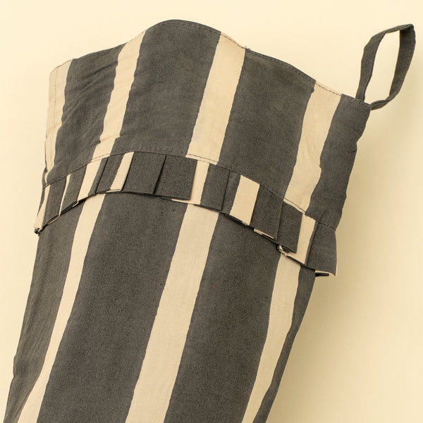 Block Print Stripe Stocking, Charcoal