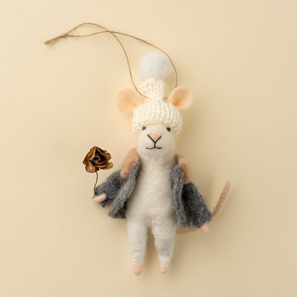 Gilded Rose Glen Mouse Holiday Ornament