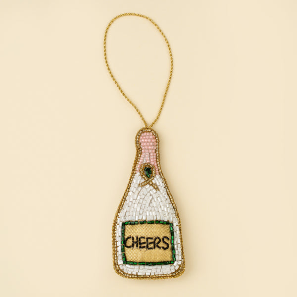 Champagne Cheers Zardozi Holiday Ornament