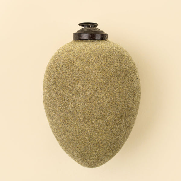 Velvet Egg Holiday Ornament, Smoke Green