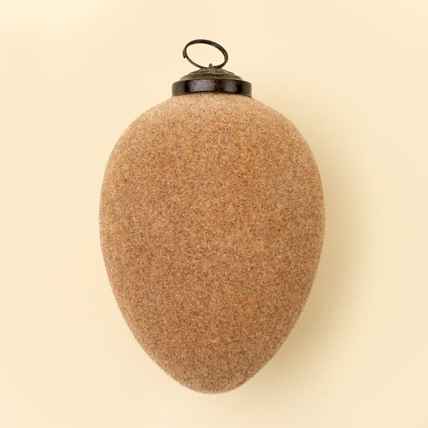 Velvet Egg Holiday Ornament, Blush