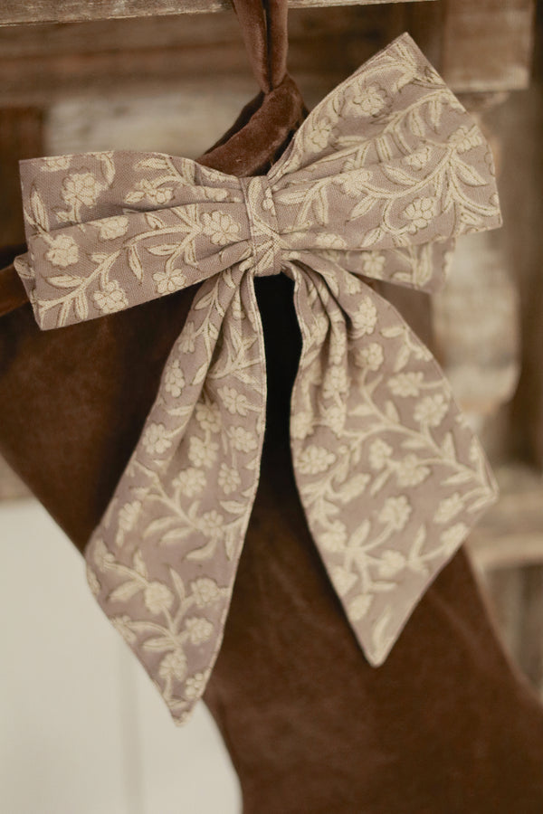 Wildvine Block Print Bow Clip, Heather