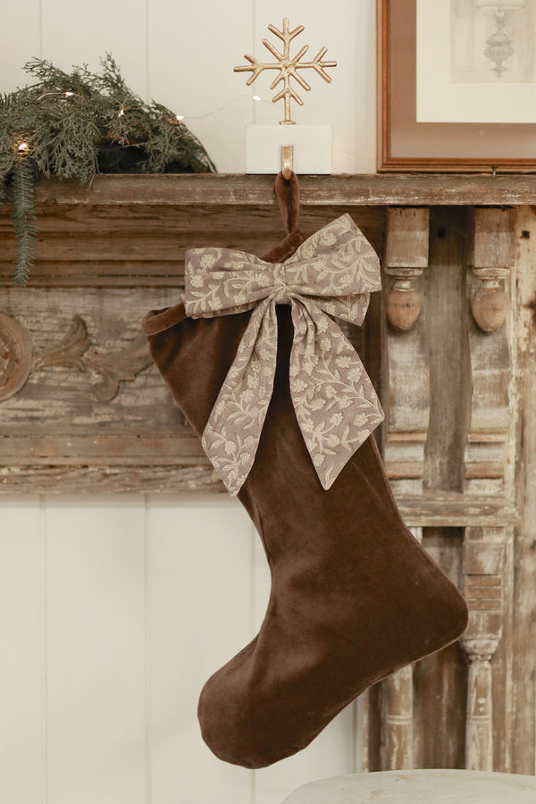 Wildvine Block Print Bow Clip, Heather