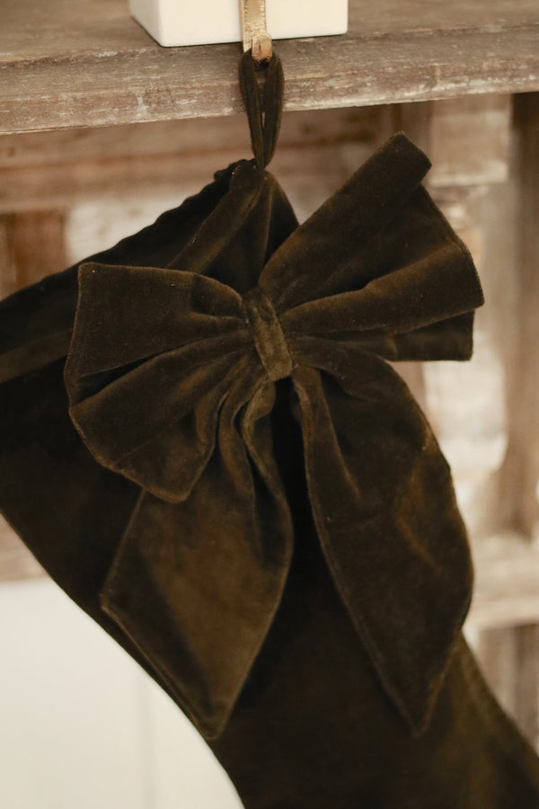 Velvet Bow Clip, Midnight Green