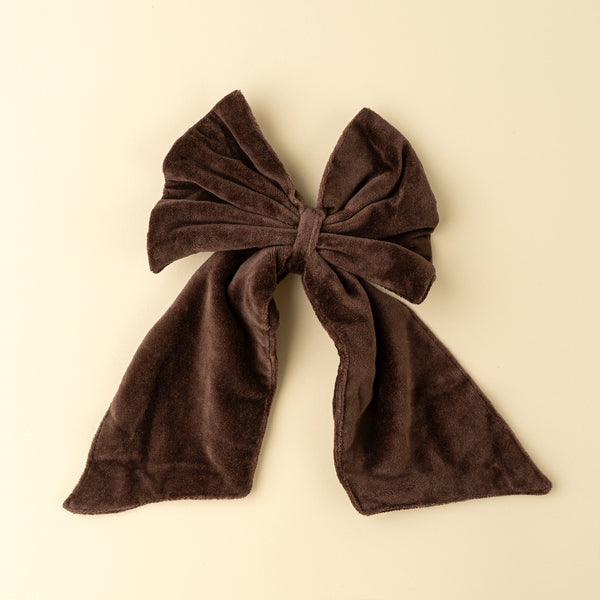 Velvet Bow Clip, Clove