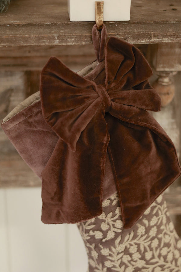 Velvet Bow Clip, Clove