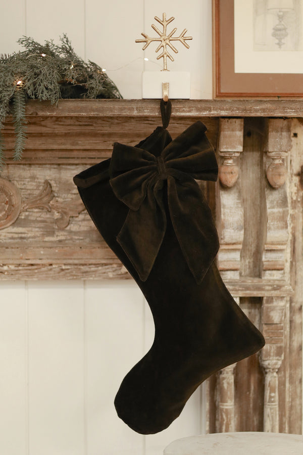 Vera Velvet Stocking, Midnight Green