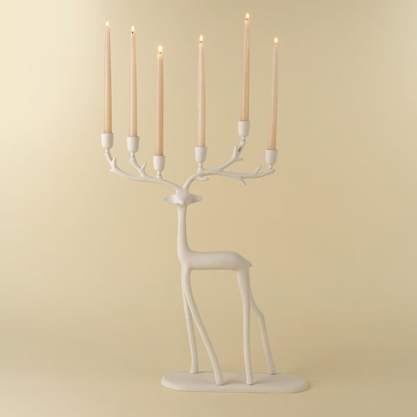 Nordic Stag Candle Holder, Ivory