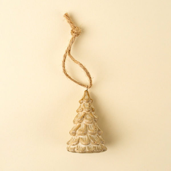 Snowdrift Tree Holiday Ornament, Natural