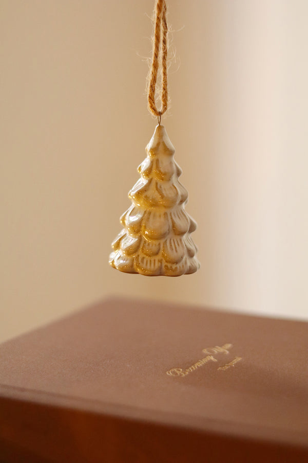 Snowdrift Tree Holiday Ornament, Natural