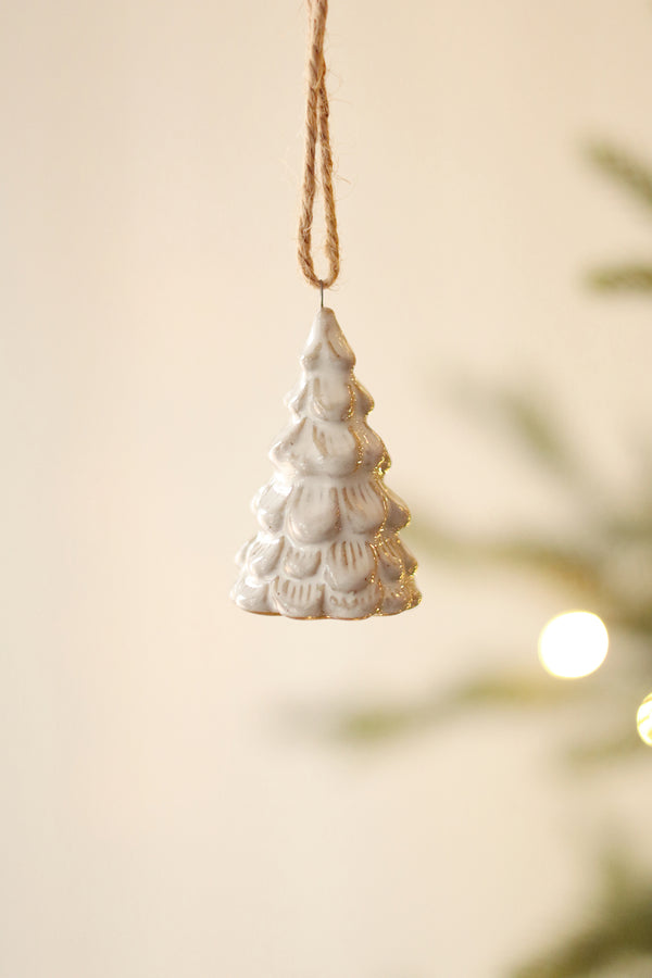 Snowdrift Tree Holiday Ornament, White