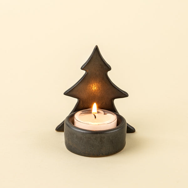 Winterlight Tree Tealight Holder, Black
