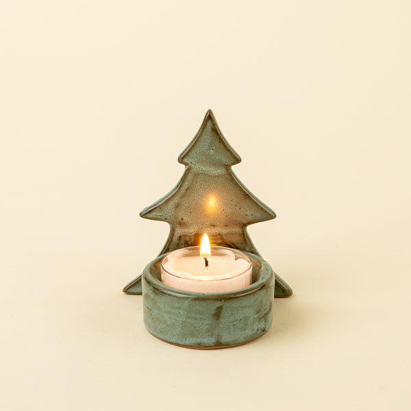 Winterlight Tree Tealight Holder, Green