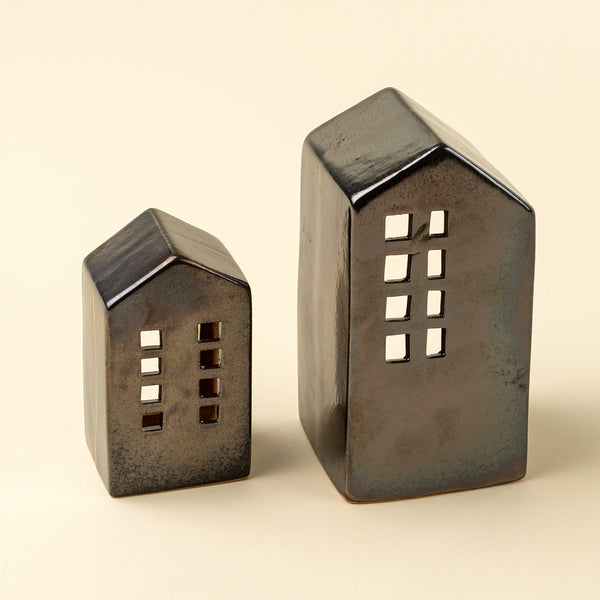 Midnight Ceramic Tealight House L