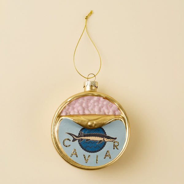 Caviar Tin Glass Holiday Ornament